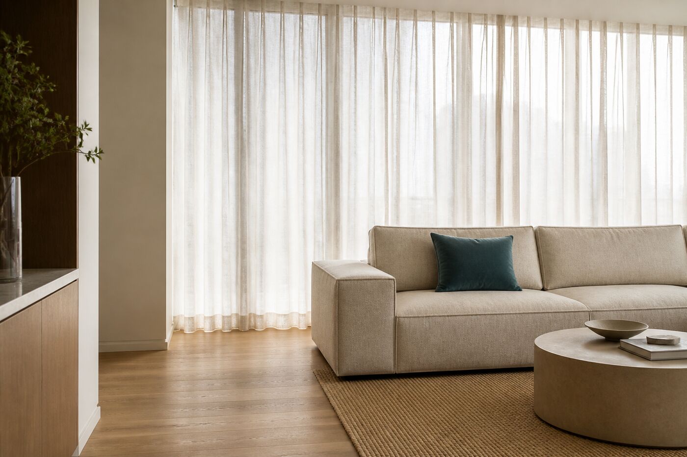 A Singapore room furnished in the contemporary fabric family